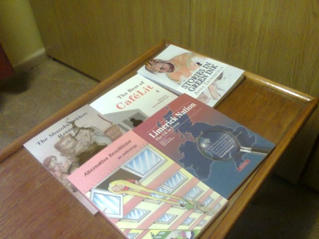 Some of the anthologies my work has appeared in - image by me.