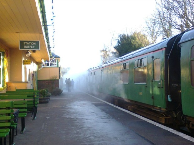 Getting up steam on the local line. Image by me.