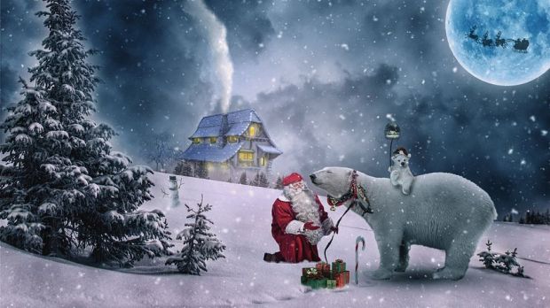 There's a story here not least in how Santa got down from his sleigh, see where he has parked it - Pixabay
