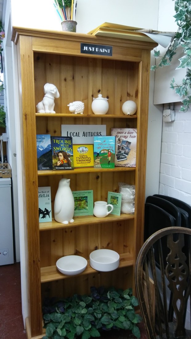 Books on display at The Framing Shop in Hiltingbury