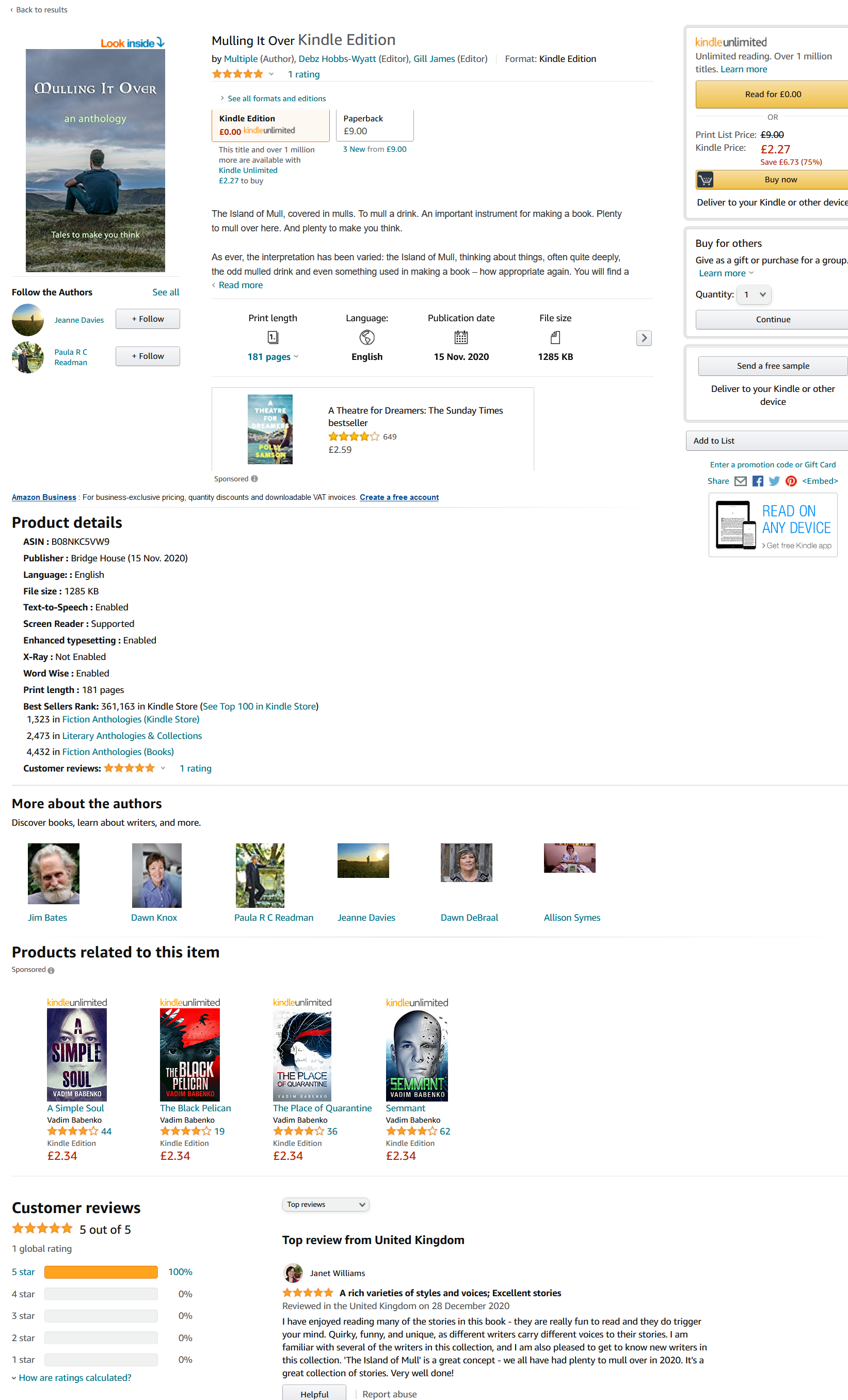 Screenshot_2020-12-30 Mulling It Over eBook Multiple, Hobbs-Wyatt, Debz, James, Gill Amazon co uk Kindle Store