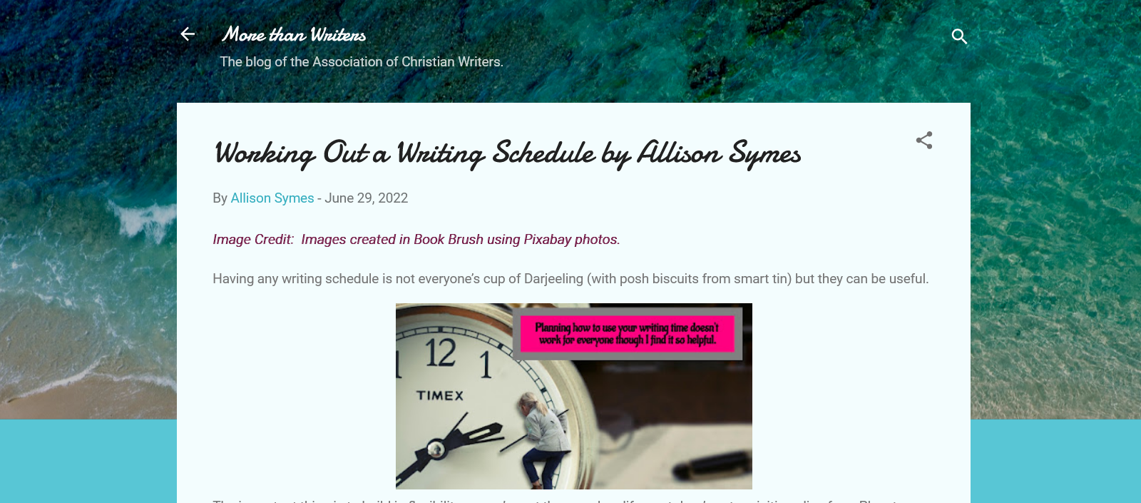 Screenshot 2022-07-01 at 09-24-51 Working Out a Writing Schedule by Allison Symes
