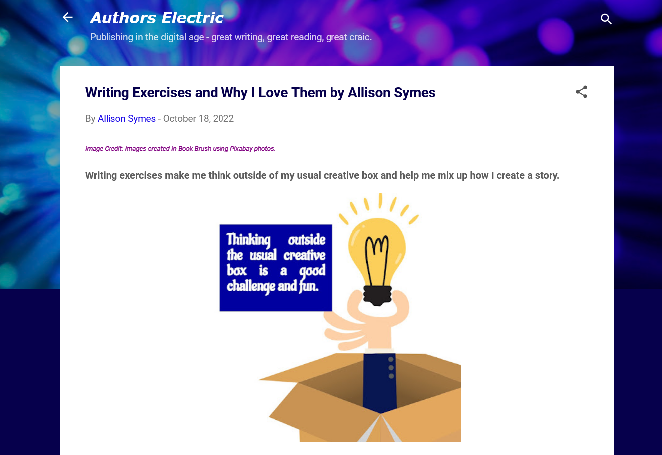 Screenshot 2022-10-21 at 09-25-08 Writing Exercises and Why I Love Them by Allison Symes