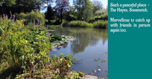 Marvellous to catch up with friends and to see the fish in the lake again at Swanwick 2024