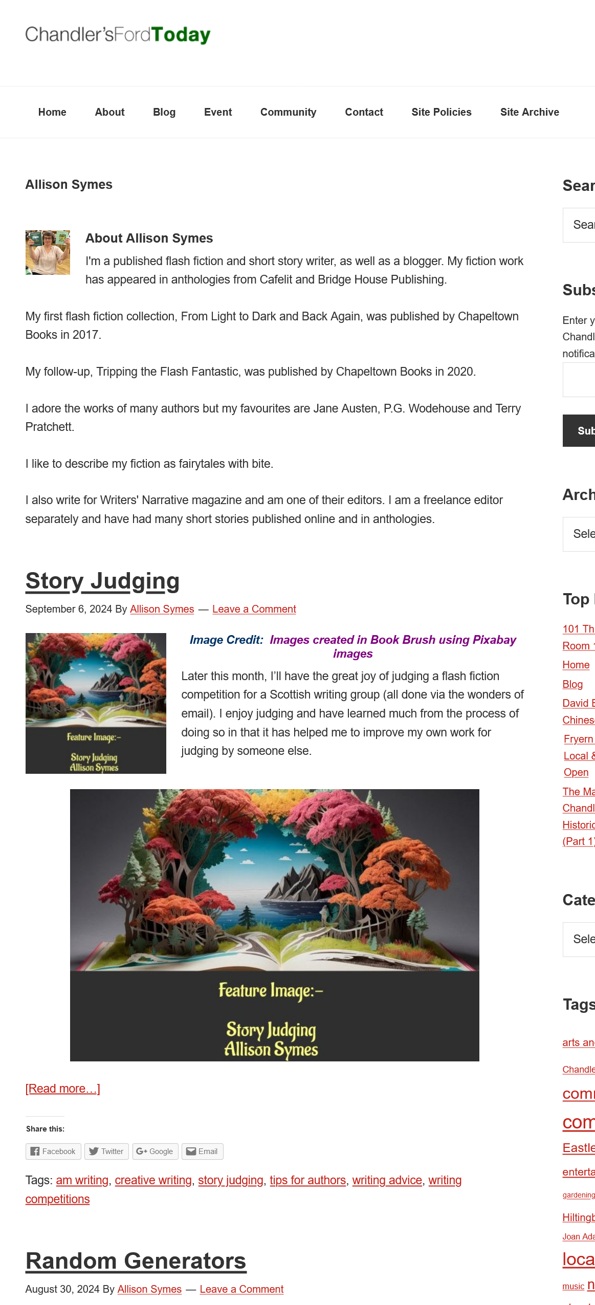 Screenshot 2024-09-10 at 18-44-26 Allison Symes Author at Chandler's Ford Today