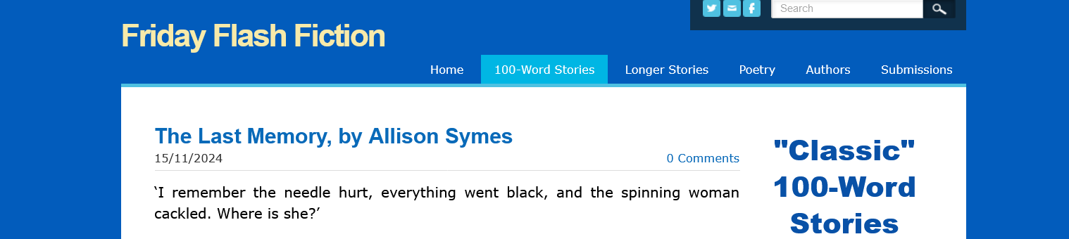 Screenshot 2024-11-15 at 10-17-45 The Last Memory by Allison Symes - Friday Flash Fiction