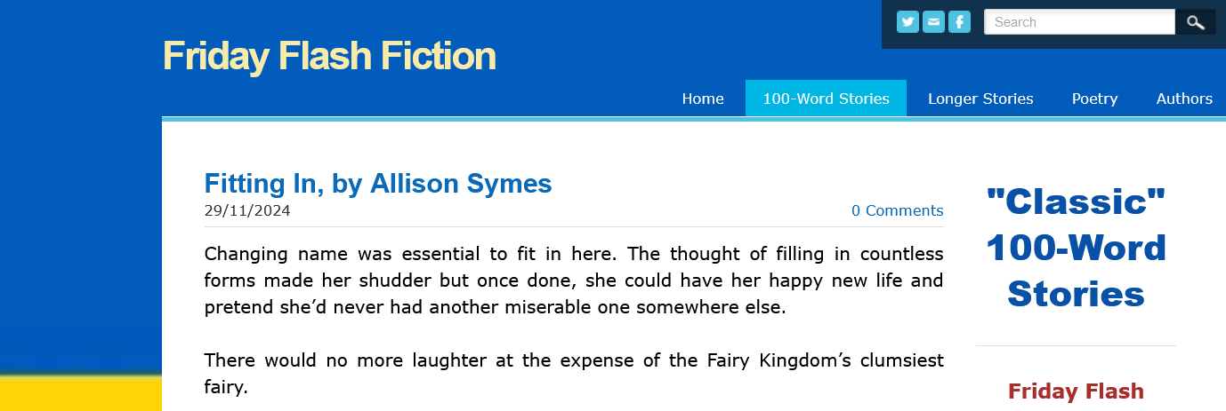 Screenshot 2024-11-29 at 09-48-00 Fitting In by Allison Symes - Friday Flash Fiction